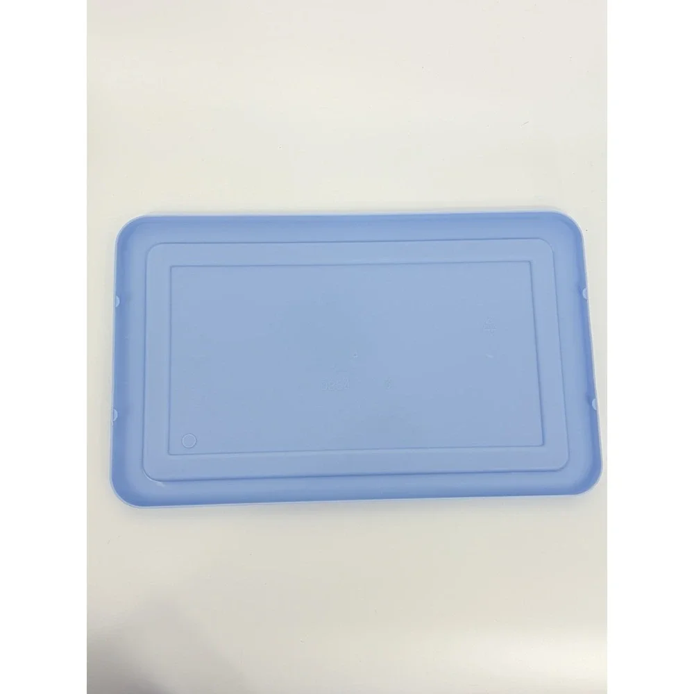 Vintage Rubbermaid Keepers 0286 Storage Box Slate Blue Lid Clear Container
